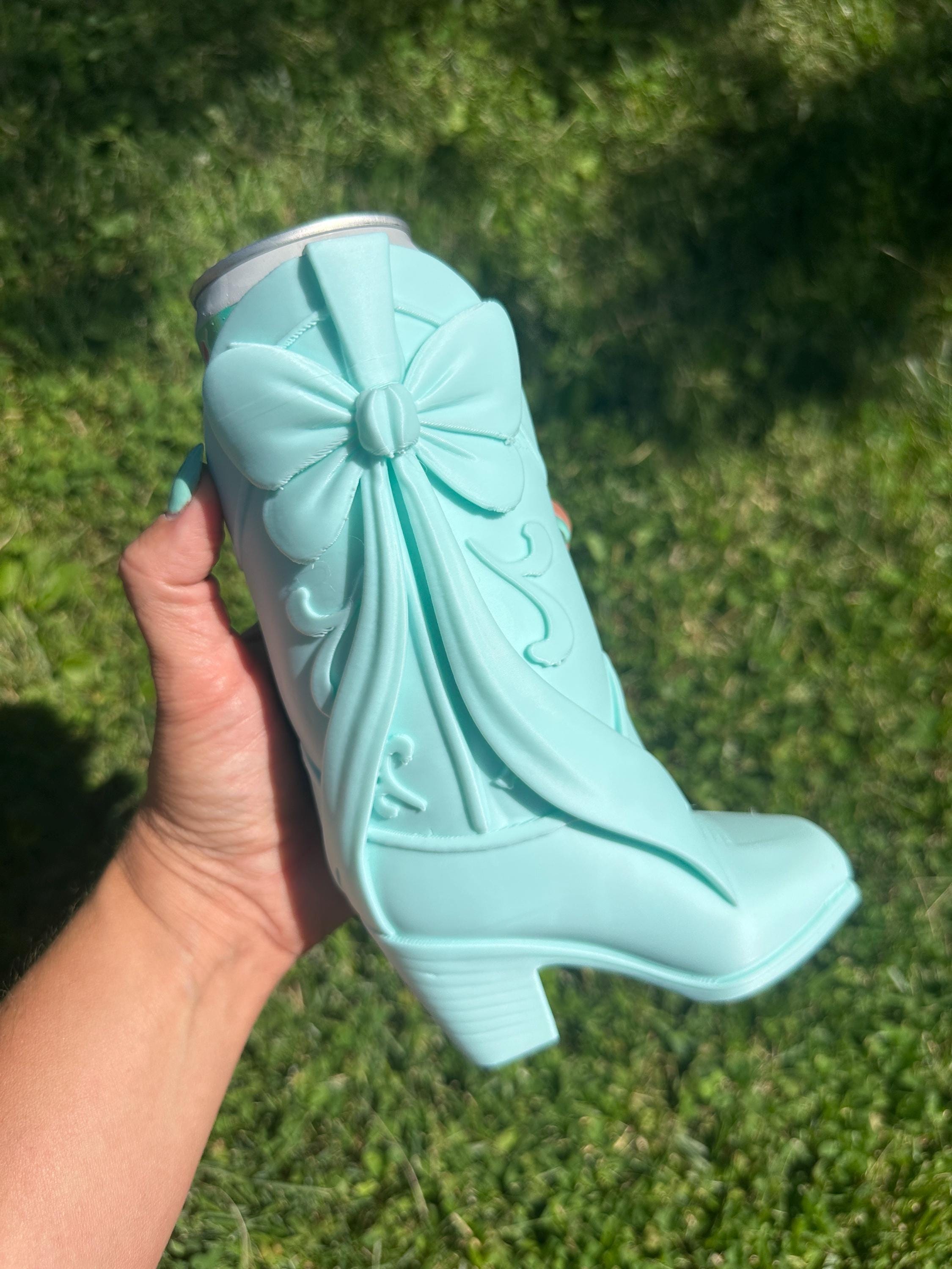 The Bow Boot™ | Western Slim Can Holder | Cowgirl Drink Accessory | Boutique Gift for Her