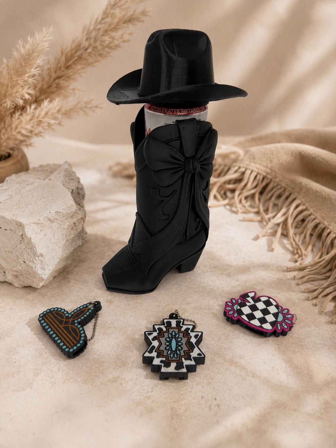 The Bow Boot™ | Western Slim Can Holder | Cowgirl Drink Accessory | Boutique Gift for Her