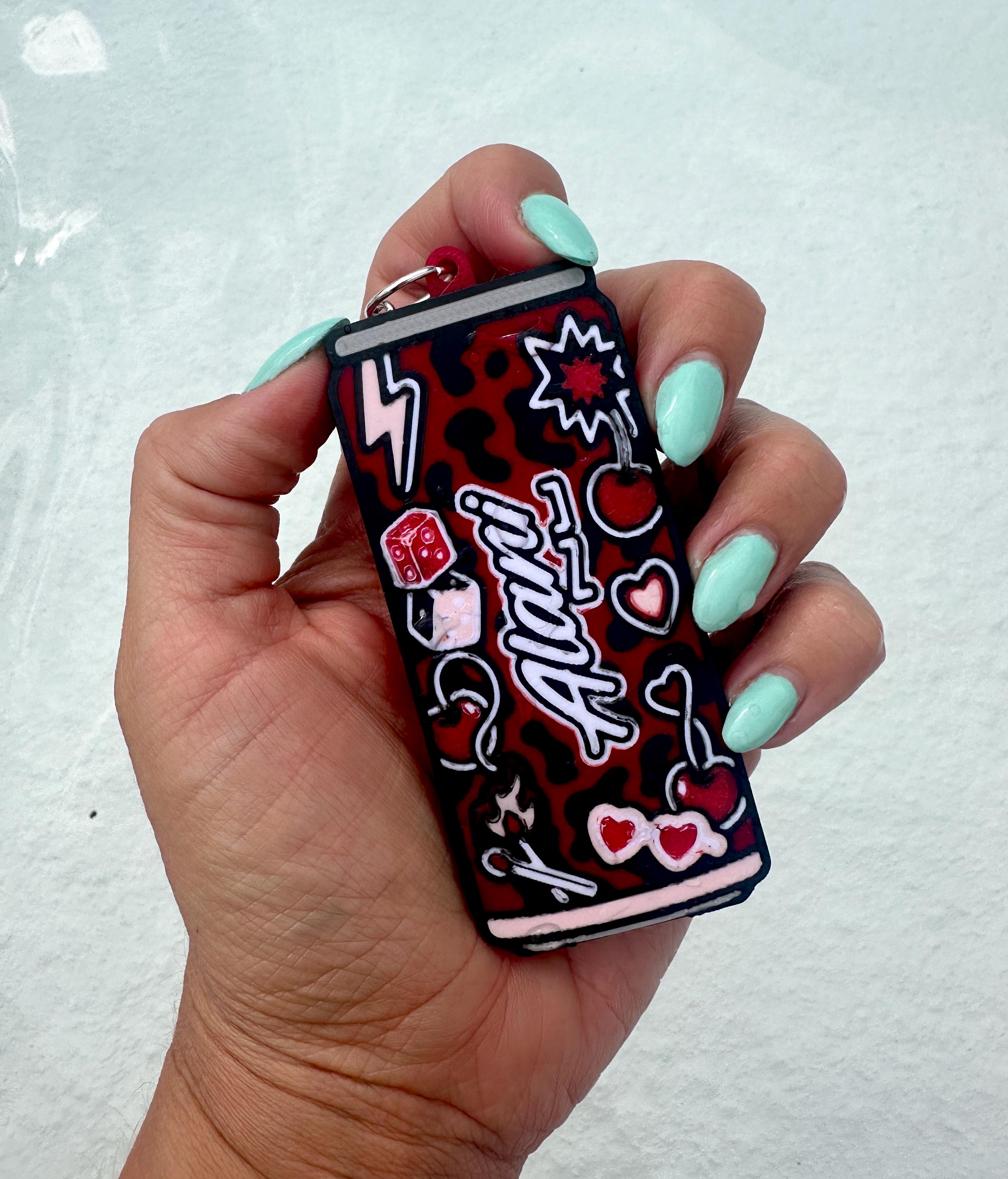 Energy Drink Pop™ Can Tab Keychain | 3D Printed Soda Tab Opener | Alani Inspired | Monster Inspired | Cute Drink Accessory