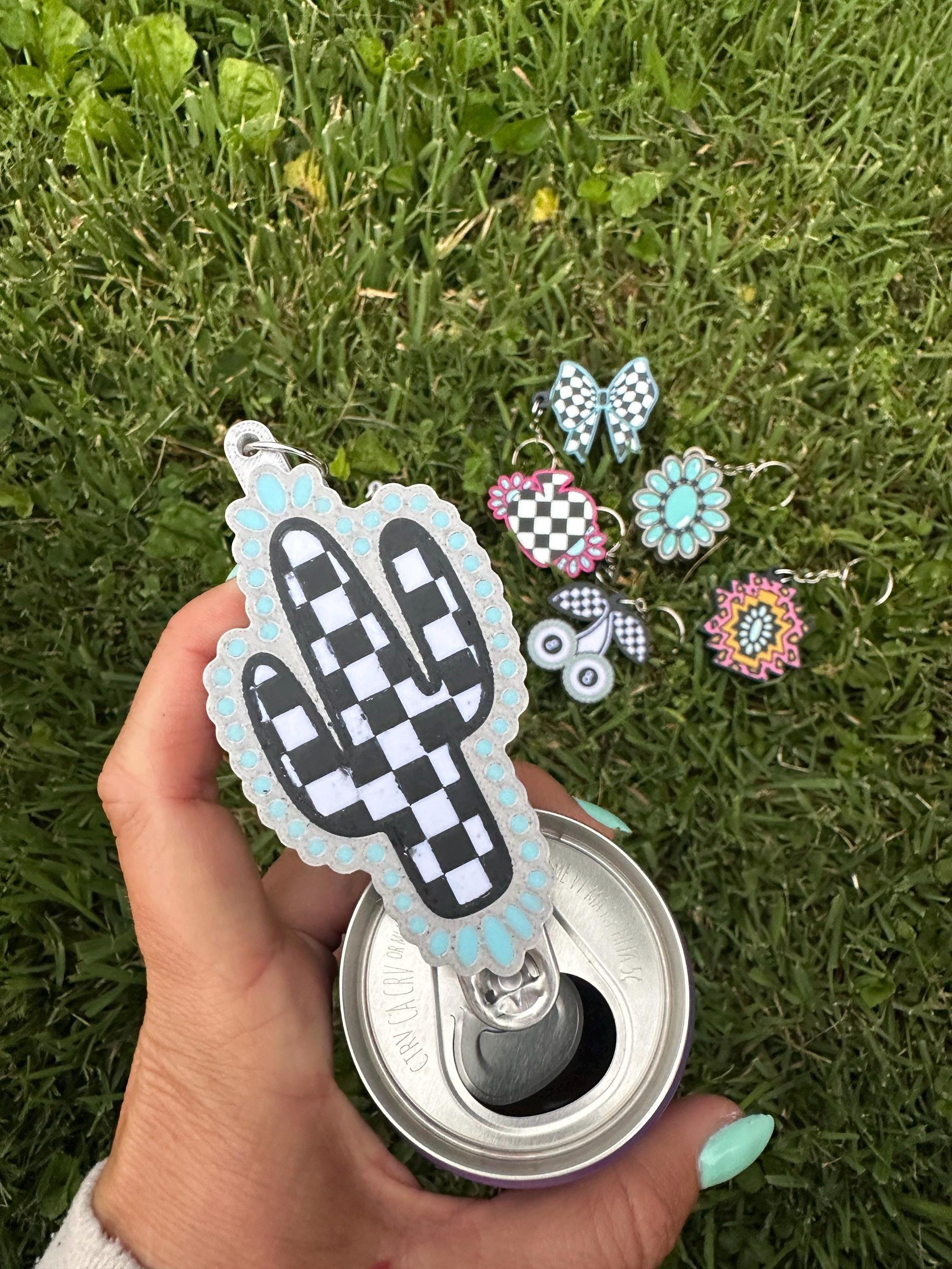 Wild West Pop™ Collection Tab Opener Keychain | Western Keychain Charm | Cowgirl Gift | Turquoise Drink Accessory