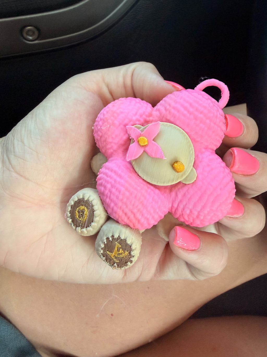Pink Crochet Vivienne Designer-Inspired Bag Charm