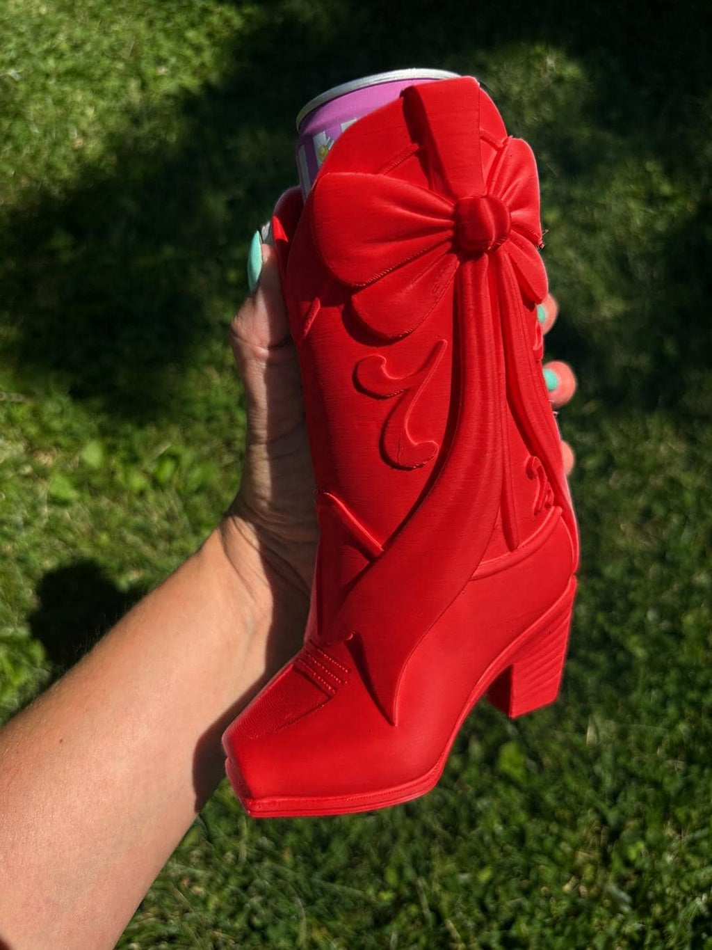 The Bow Boot™ | Western Slim Can Holder | Cowgirl Drink Accessory | Boutique Gift for Her
