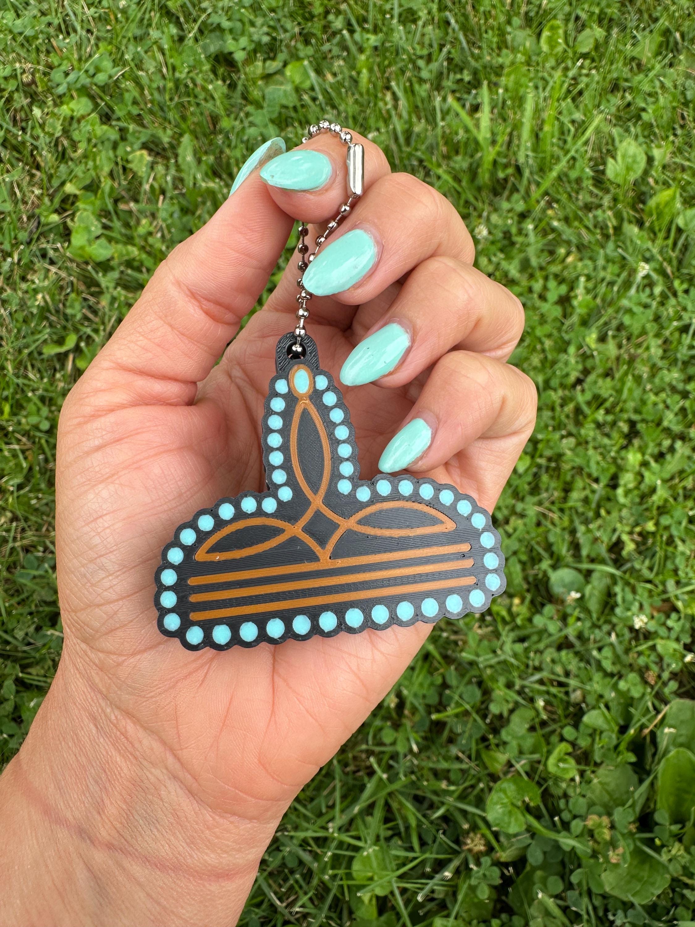 Wild West Pop™ Collection Tab Opener Keychain | Western Keychain Charm | Cowgirl Gift | Turquoise Drink Accessory