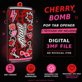 Cherry Bomb Pop Tab Opener & Keychain 3MF File | Digital Download
