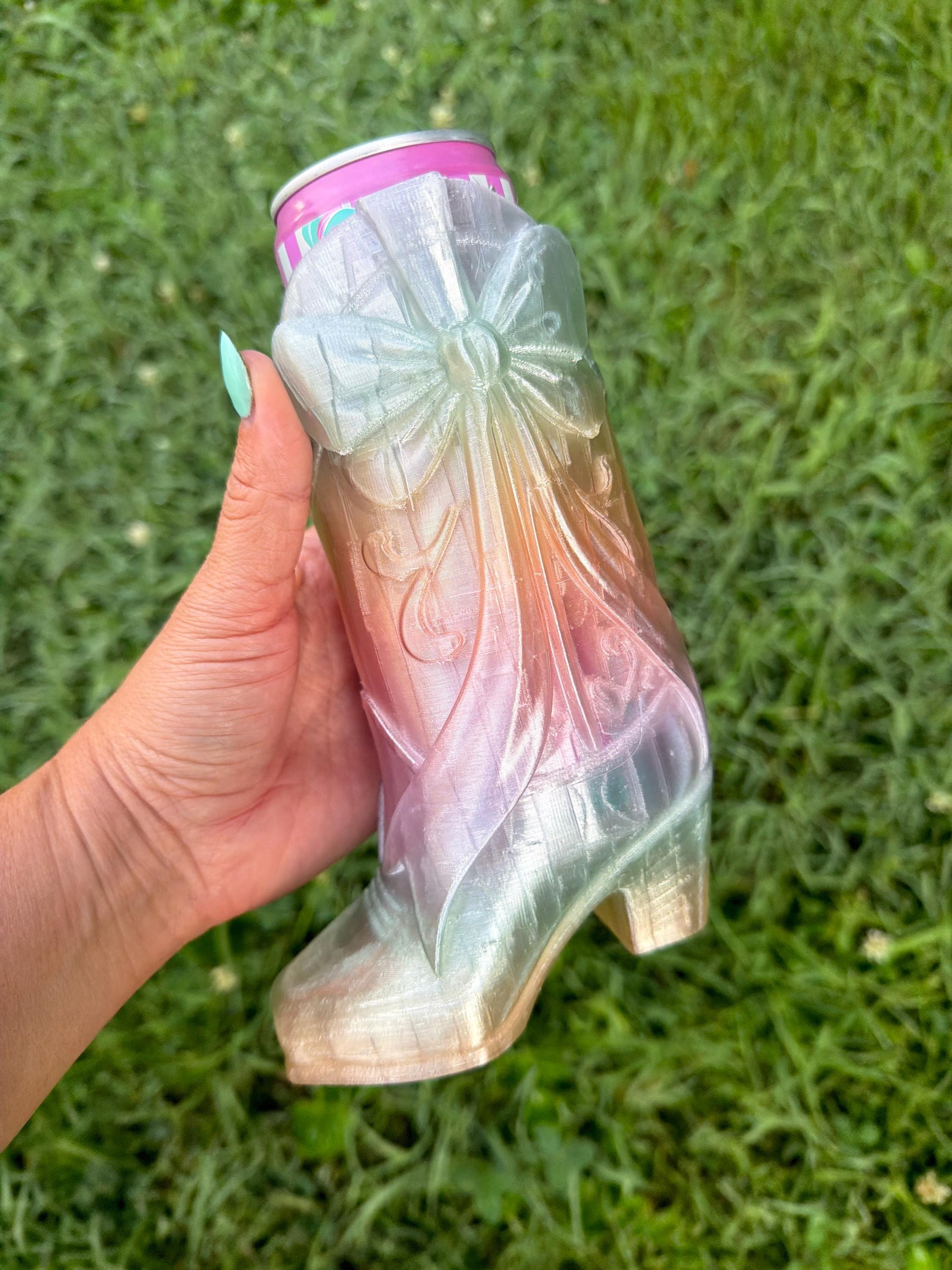 The Bow Boot™ | Western Slim Can Holder | Cowgirl Drink Accessory | Boutique Gift for Her