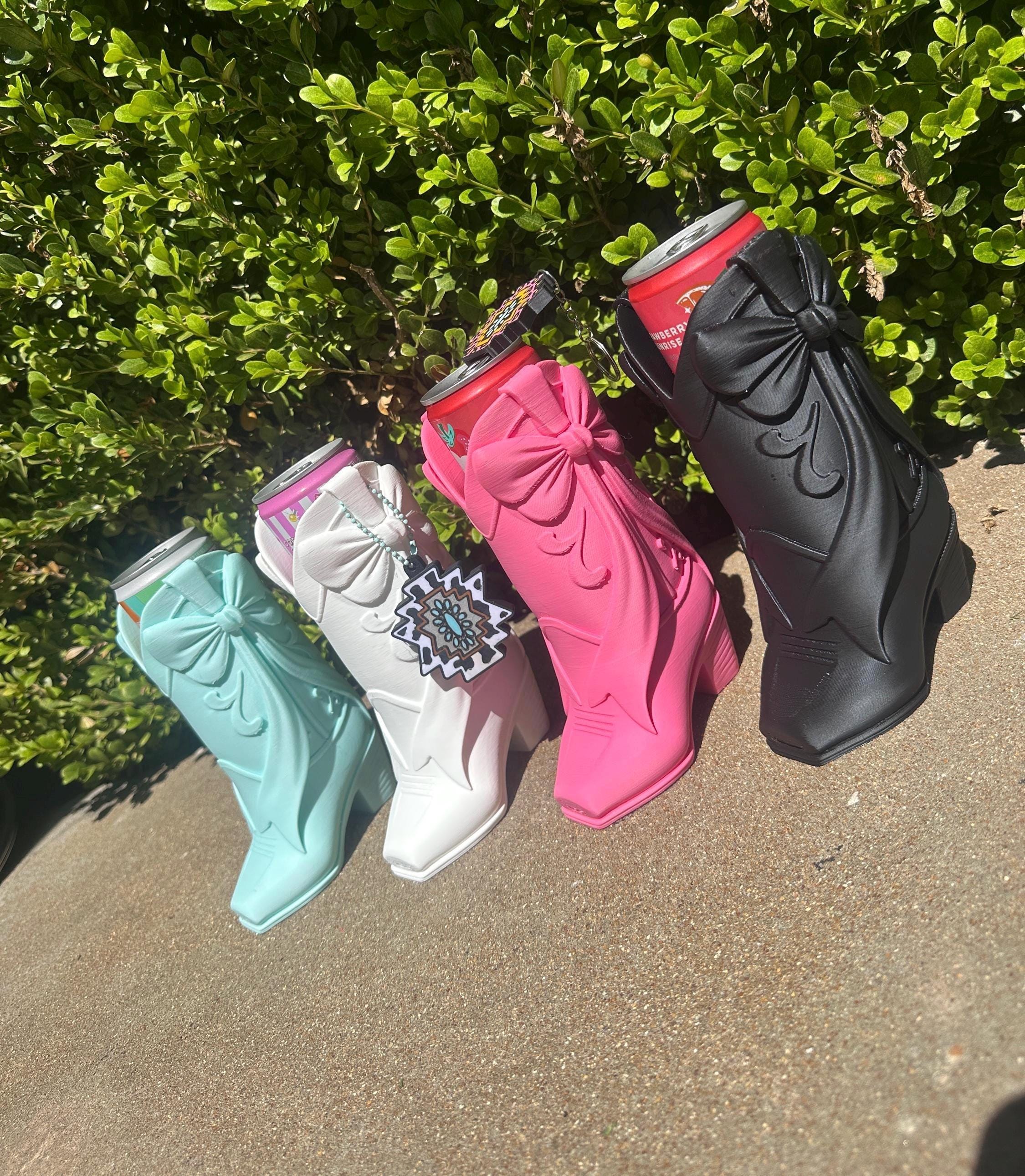The Bow Boot™ | Western Slim Can Holder | Cowgirl Drink Accessory | Boutique Gift for Her