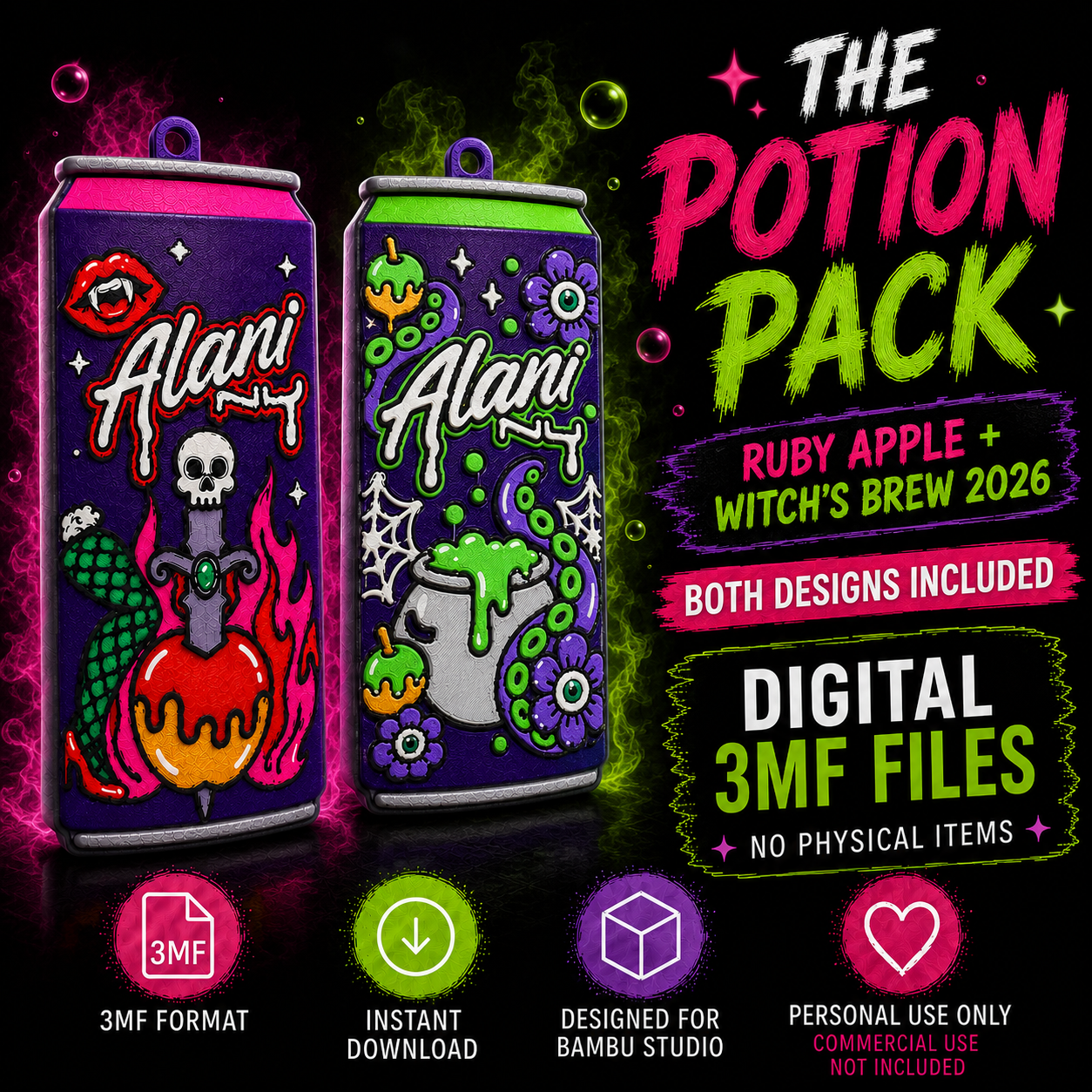 Potion Pack 3D Printing 3MF File Bundle