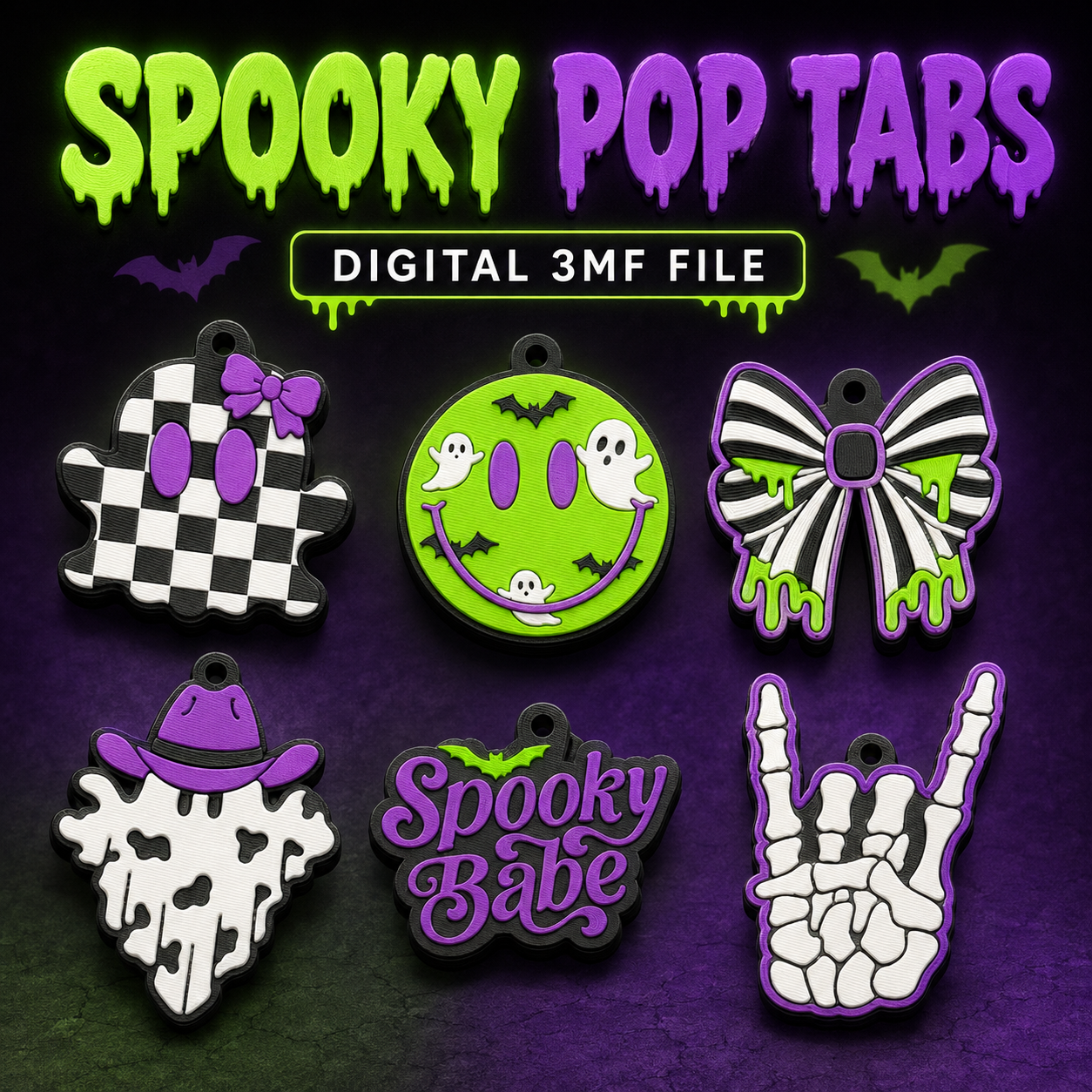 Spooky Pop Tab 3d Printing 3MF Files Bundle