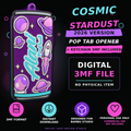 Cosmic Stardust Pop Tab Opener & Keychain 3MF File | Digital Download