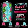 Watermelon Wave Pop Tab Opener & Keychain 3MF File | Digital Download